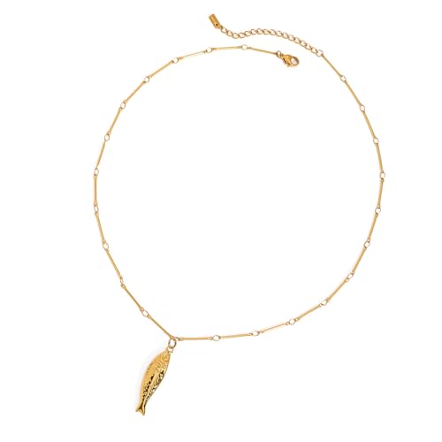 kwoifioy Goldtonohrringe/Halskette Edelstahl Mode Schmuck Für Frauen Trendy Accessoire Für Empfindliche Hautanpassungen Und Ohrringe/Set von kwoifioy
