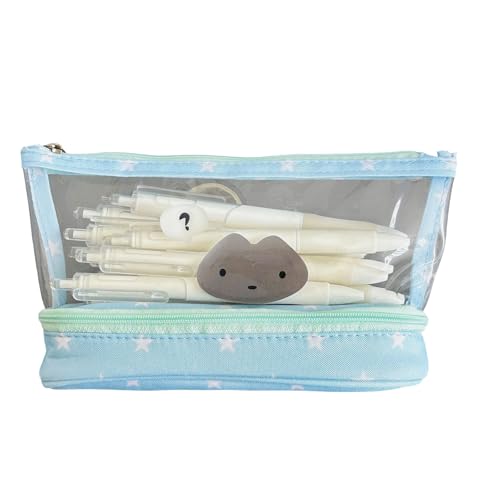 kwoifioy Hochkapazitäts Bleistift Kofferbeutel Wasserbeständiger Marker Organisatoren Bag Travel Make Up Tasche Für Schulbüro Reisen Transparentes Bleistift Gehäuse von kwoifioy