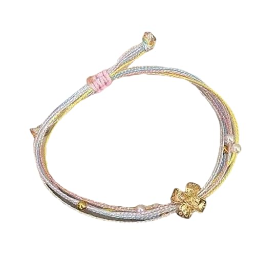 kwoifioy Multicolored Bunfle Floided String Armbänder Weiche Baumwollfadenlegierung Materialien Accessoire Für Freundschaftsgeschenke von kwoifioy