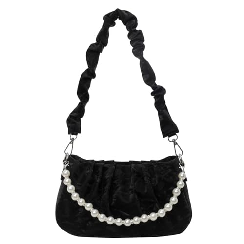 kwoifioy PU Leder Umhängetasche Für Frauen Mädchen Gerissen Crossbody Ästhetische Handtasche Modemessen Mit Perlenkette Damen PU Leder Schulter Ruch Messenger Personalisiert Crossbody von kwoifioy