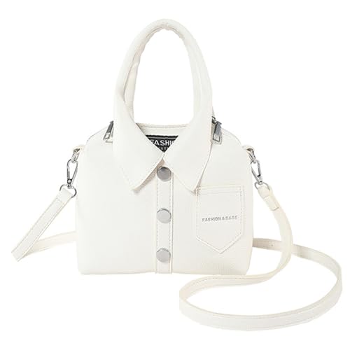 kwoifioy Stilvolle Festkörper Cross Body Tasche PU Lederhemd Form Schulterhandtasche Mit Oberen Zum Täglichen Gebrauch Und Reisetuch Reißverschluss Handtasche Reißverschluss von kwoifioy