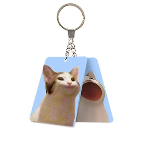 Niedlicher Kätzchen-Schlüsselanhänger – Entzückender Acryl-Katzen-Anhänger mit dynamischer Bewegung, lustiger Mini-Schlüsselanhänger mit Mundöffnung von kychenBase
