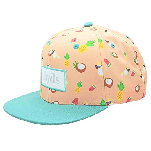 kyds Kinder Snapback Cap für Jungs und Mädchen ab 2 Jahren, aus 50% Baumwolle und 50% recyceltes Polyester, Coole Mütze und Cap im Fresh Fruits Design für Kinder und Kleinkinder mit der Größe 50-55cm von kyds