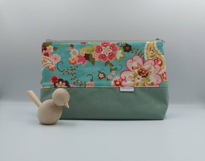 Kosmetiktasche Xl Mint Flower von kymarami