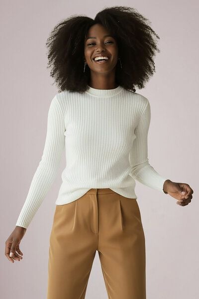 l'amour est bleu Geripptes Langarmshirt aus Bio-Baumwolle von l'amour est bleu