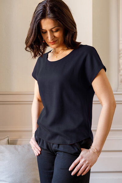 l'amour est bleu Kurzarmbluse aus Tencel von l'amour est bleu