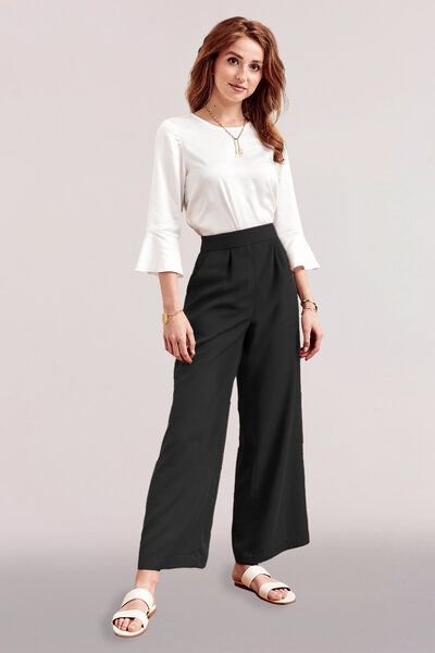 l'amour est bleu Weite Bundfaltenhose aus Tencel von l'amour est bleu