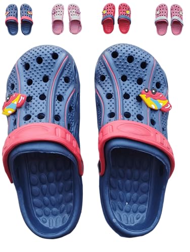 Clogs Hausschuhe Kinder Mädchen Unisex Sabot Gummi Leicht Meer Strand Pool Hausschuhe Schuhe Sandalen, blau, 25 EU Clogs Hausschuhe Kinder Mädchen Unisex Sabot Gummi Leicht Meer Strand Pool Hausschuhe Schuhe Sandalen, blau, 25 EU von l&j