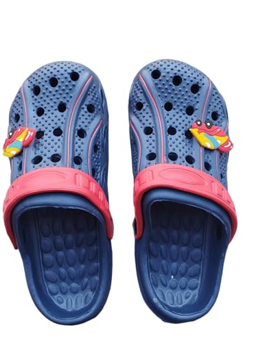 Clogs Hausschuhe Kinder Mädchen Unisex Sabot Gummi Leicht Meer Strand Pool Hausschuhe Schuhe Sandalen, blau, 26 EU von l&j
