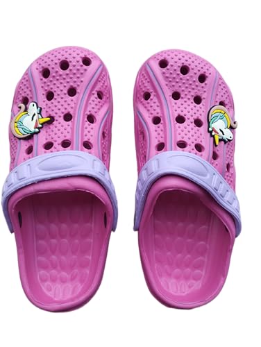 Clogs Hausschuhe Kinder Mädchen Unisex Sabot Gummi Leicht Meer Strand Pool Hausschuhe Schuhe Sandalen, fuchsia, 27 EU von l&j