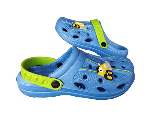 Clogs Hausschuhe Kinder Mädchen Unisex Sabot Gummi Leicht Meer Strand Pool Hausschuhe Schuhe Sandalen, hellblau, 24 EU von l&j