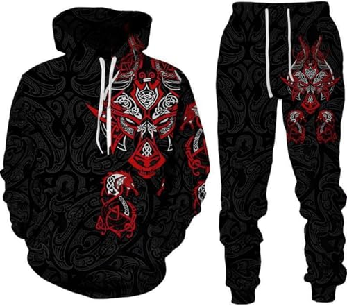 Männer Chinesischer Drache Hoodie 3D Gedruckt Lose Pullover Chinesischer Drache Sport Shirt Jogging Anzug Sport Set (S9,M) von lFTEGUFKXS
