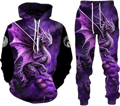 lFTEGUFKXS Schädel Sportanzug Gothic Trainingsanzug Set Herren Jogginganzug Hoodie Hose set (Jogginganzug6,M) von lFTEGUFKXS