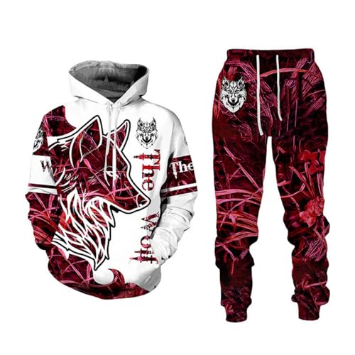 lFTEGUFKXS Tiger Jogginganzug Herren Löwe Tracksuit Oversized Trainingsanzug Hoodie Jogginghose Sportanzug (S15,S) von lFTEGUFKXS