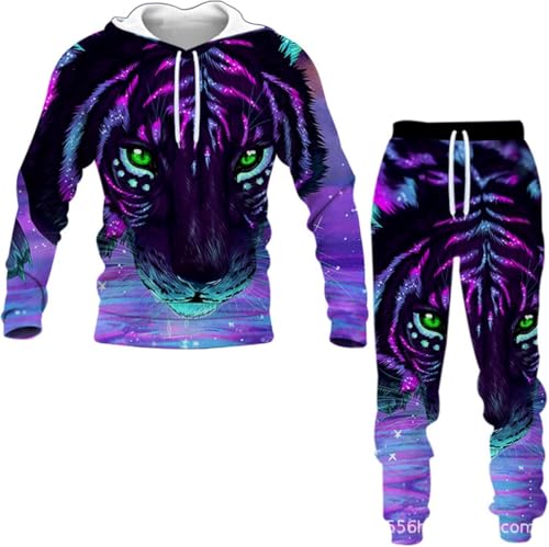 lFTEGUFKXS Unisex Christmas Totenkopf Jogginganzug Trainingsanzug Herren Pullover Jogger Set Herren Jogginganzug Pullover+Hose (s3,L) von lFTEGUFKXS