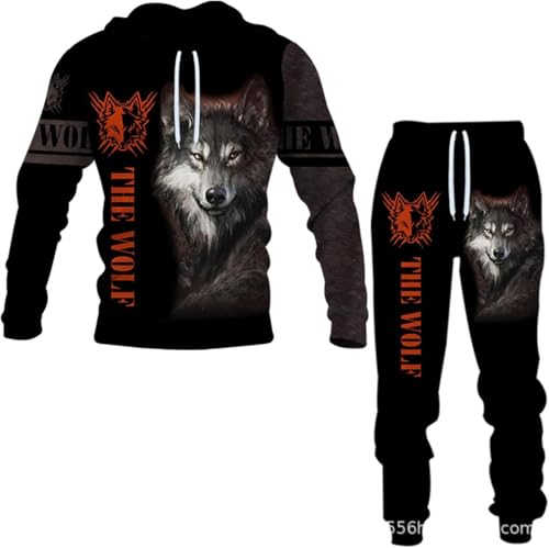 lFTEGUFKXS Unisex Christmas Totenkopf Jogginganzug Trainingsanzug Herren Pullover Jogger Set Herren Jogginganzug Pullover+Hose (s5,2XL) von lFTEGUFKXS