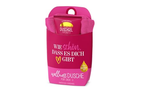 la Vida Wellness-Dusche Geschenkset Duschgel+Baumwoll-Handtuch, Serie-Mädels (wIE SCHÖN; DASS ES dICH GIBT) von La Vida