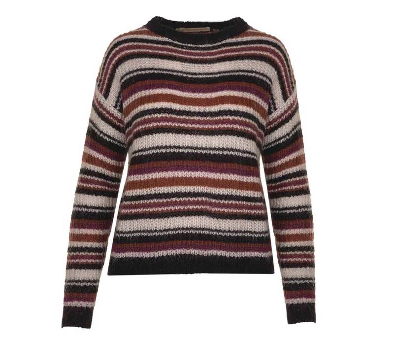 la fée maraboutée - Gestreifter Pullover weiß/schwarz/rot - Gr. - L von la fée maraboutée