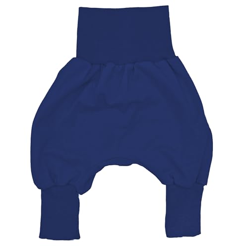 la.nunu Hose für Kinder - Einfarbig Dunkelblau 50-56 - Kinderhose aus Baumwolle - Handarbeit - Baby Jungen Mädchen Pumphose Jogginghose Haremshose Mitwachshose von la.nunu