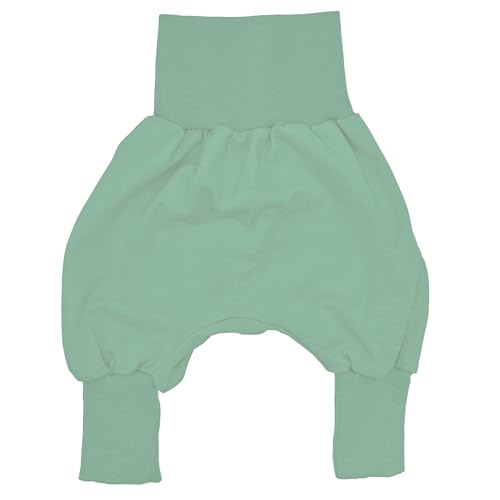 la.nunu Hose für Kinder - Einfarbig Mint 50-56 - Kinderhose aus Baumwolle - Handarbeit - Baby Jungen Mädchen Pumphose Jogginghose Haremshose Mitwachshose von la.nunu