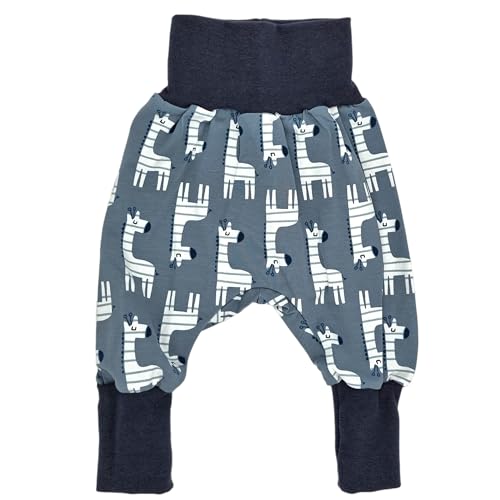 la.nunu Hose für Kinder - Giraffen Grau 110-122 - Kinderhose aus Baumwolle - Handarbeit - Baby Jungen Mädchen Pumphose Jogginghose Haremshose Mitwachshose von la.nunu