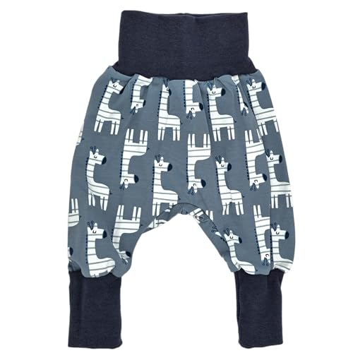 la.nunu Hose für Kinder - Giraffen Grau 50-56 - Kinderhose aus Baumwolle - Handarbeit - Baby Jungen Mädchen Pumphose Jogginghose Haremshose Mitwachshose von la.nunu