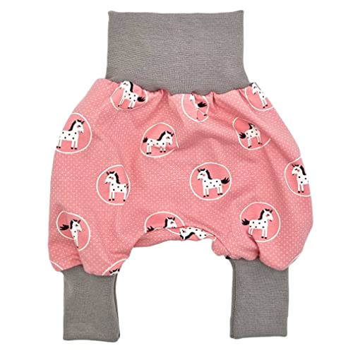 la.nunu Hose für Mädchen - Einhörner Sterne Rosa 86-92 - Kinderhose aus Baumwolle - Handarbeit - Baby Kinder Pumphose Jogger Jogginghose Haremshose Mitwachshose von la.nunu