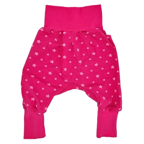 la.nunu Hose für Mädchen - Sterne Pink 62-68 - Kinderhose aus Baumwolle - Handarbeit - Baby Kinder Pumphose Jogger Jogginghose Haremshose Mitwachshose von la.nunu