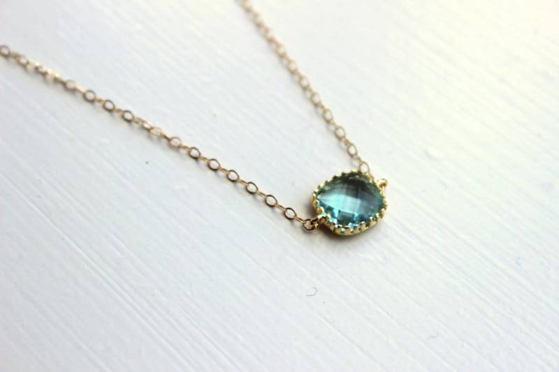 Zierliche Prasiolith Grün Halskette Gold Gefüllt Kette - Brautjungfer Hochzeitsschmuck Valentinstag Geschenk Unter 25 von laalee