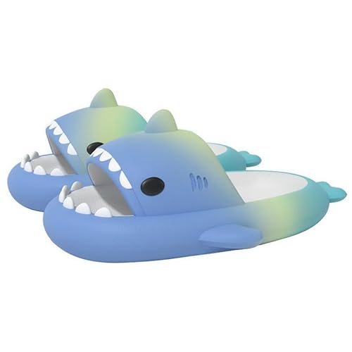 laamei Cloud Shark Slides Bequem Hai Hausschuhe Damen Herren Unisex Sommer Haifisch Schlappen Rutschfeste Badeschuhe Cartoon Sharksoft Badelatschen Lustig Slippers(Haie,38/39EU) von laamei