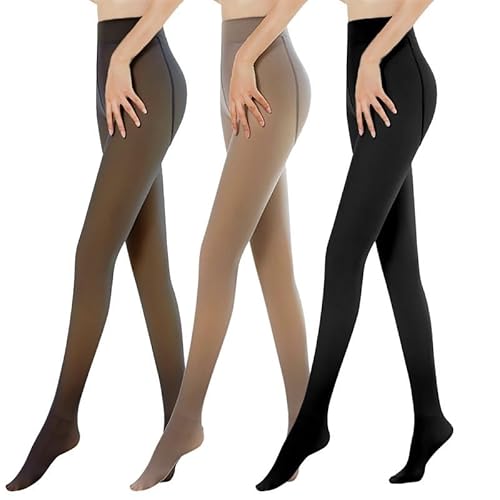 laamei Thermo Leggings Damen Hautfarben Strumpfhose Winter Fleece Gefütterte Strumpfhose Durchscheinend Leggings Feinstrumpfhose Damen Dicke Pantyhose Warmer Leggings von laamei