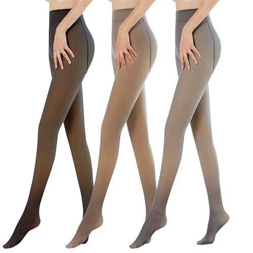 laamei Thermo Leggings Damen Hautfarben Strumpfhose Winter Fleece Gefütterte Strumpfhose Durchscheinend Leggings Feinstrumpfhose Damen Dicke Pantyhose Warmer Leggings von laamei