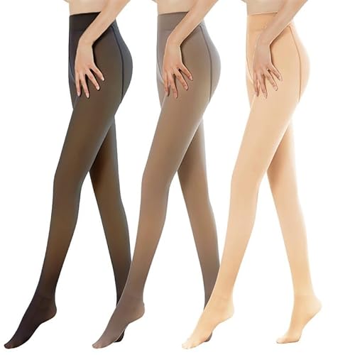 laamei Thermo Strumpfhosen Damen Schwarz Thermo Leggings Winter Fleece Gefütterte Strumpfhose Durchscheinend Leggings Feinstrumpfhose Damen Dicke Pantyhose Warmer Leggings von laamei