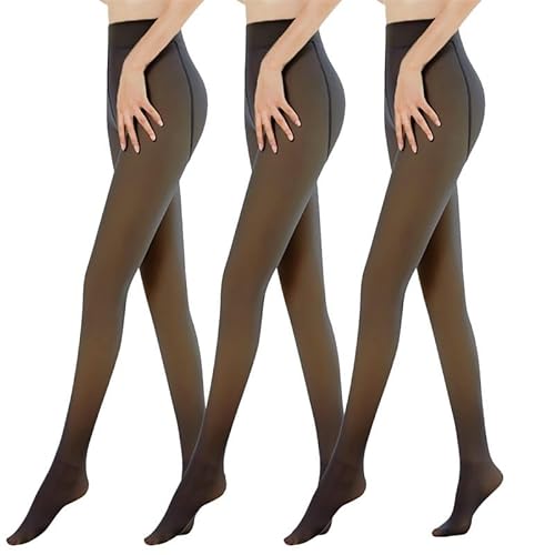 laamei Thermo Strumpfhosen Damen Schwarz Thermo Leggings Winter Fleece Gefütterte Strumpfhose Durchscheinend Leggings Feinstrumpfhose Damen Dicke Pantyhose Warmer Leggings von laamei