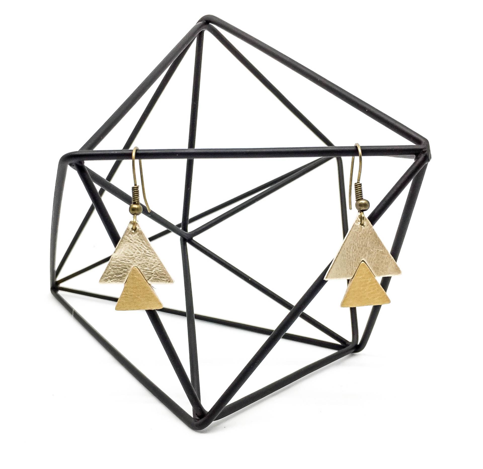 "Arrows" Goldene Gemacht Hand Leder Ohrringe von labananejauneshop