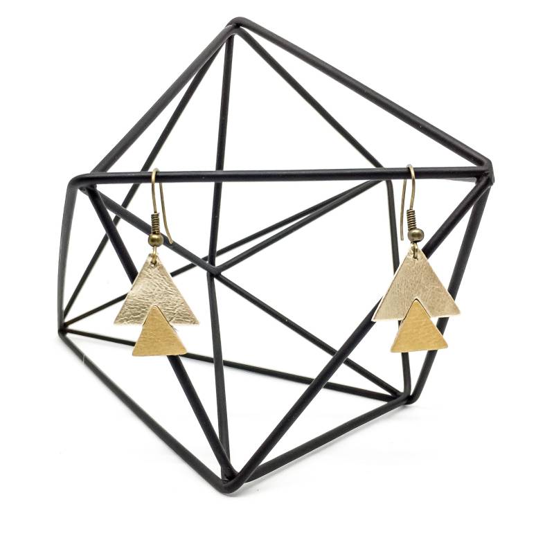 "Arrows" Goldene Gemacht Hand Leder Ohrringe "Arrows" Goldene Gemacht Hand Leder Ohrringe von labananejauneshop