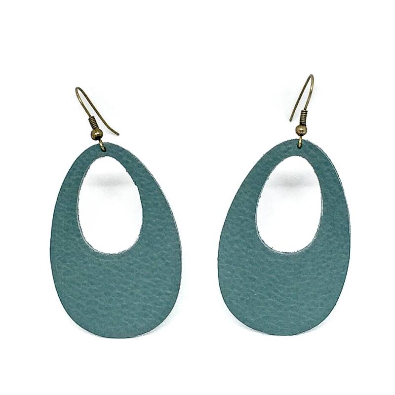 Ohrringe Blau "The Eggy" Farbe Leder Handgefertigt von labananejauneshop