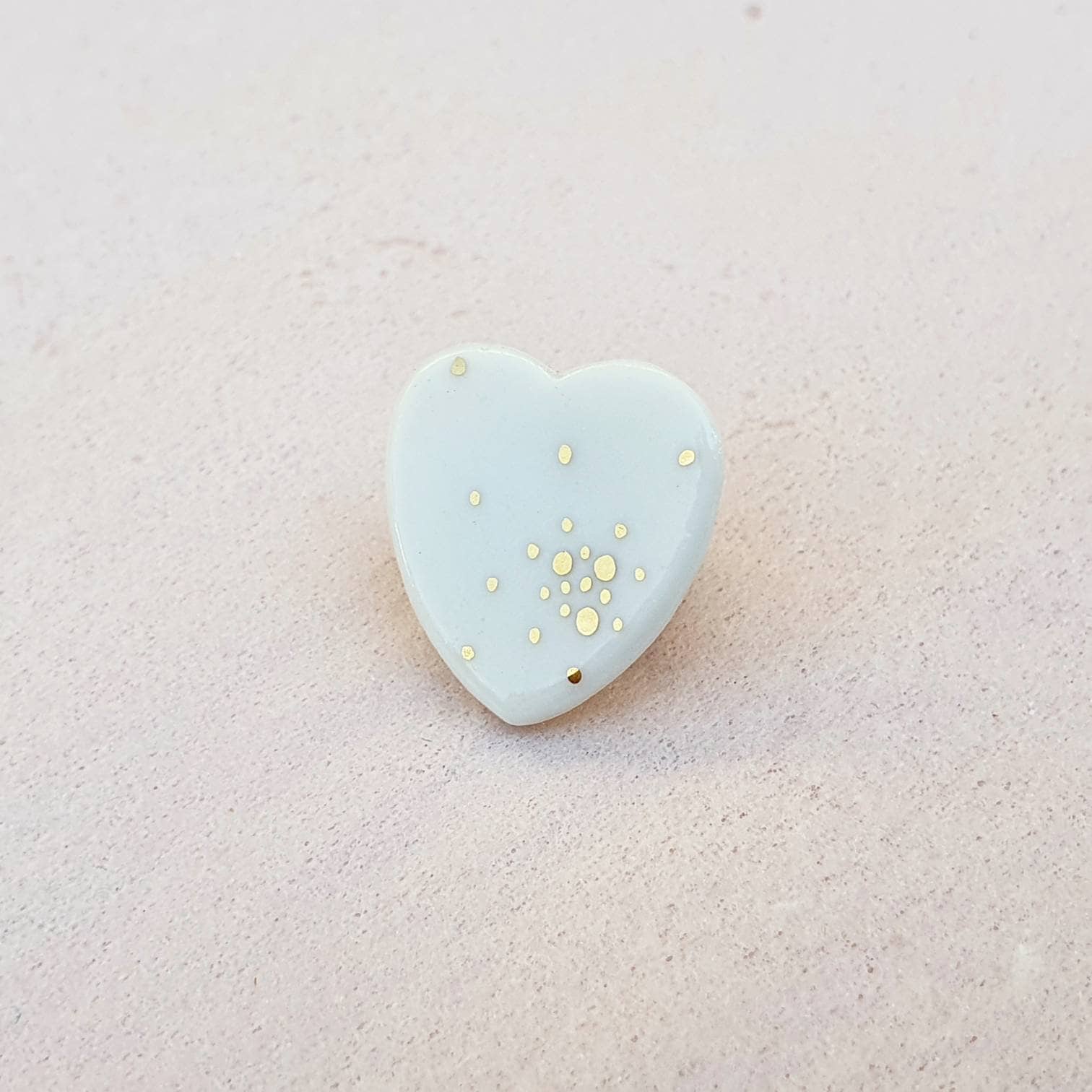Pin's Heart Brosche 14 Karat Gold, Porzellan, Anne | Lieblingsjuwel La Belle Au Bois von labelleauboisFrance