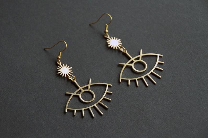 Astre #1 Ohrringe Sonne Auge Sun Eye von laboiteamonstres