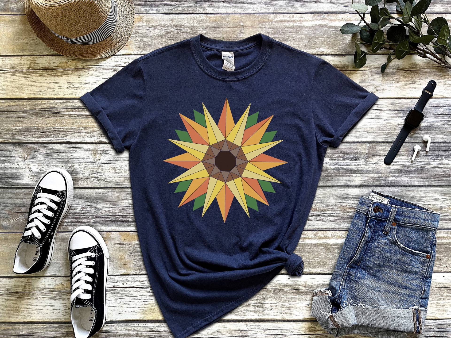 Sonnenblume T-Shirt, Scheune Quilt Sonnenblume, Shirts Für Frauen, Shirt, Frühling T-Shirts, Blumen-T-Shirt, Blumen-Shirt, Garten-Shirt von labsandlattes