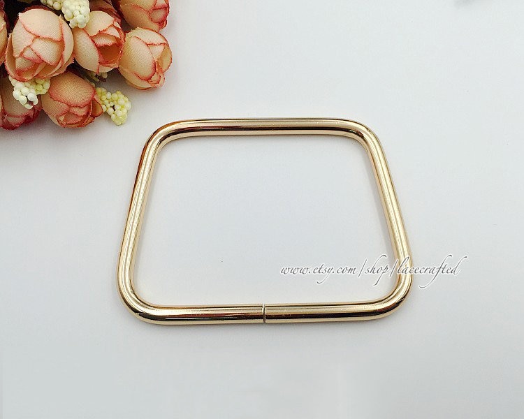 1 Paar 8, 7 cm/7, 5 cm Leichte Goldene Tasche Geldbörse Große Trapez Schnallen von lacecrafted