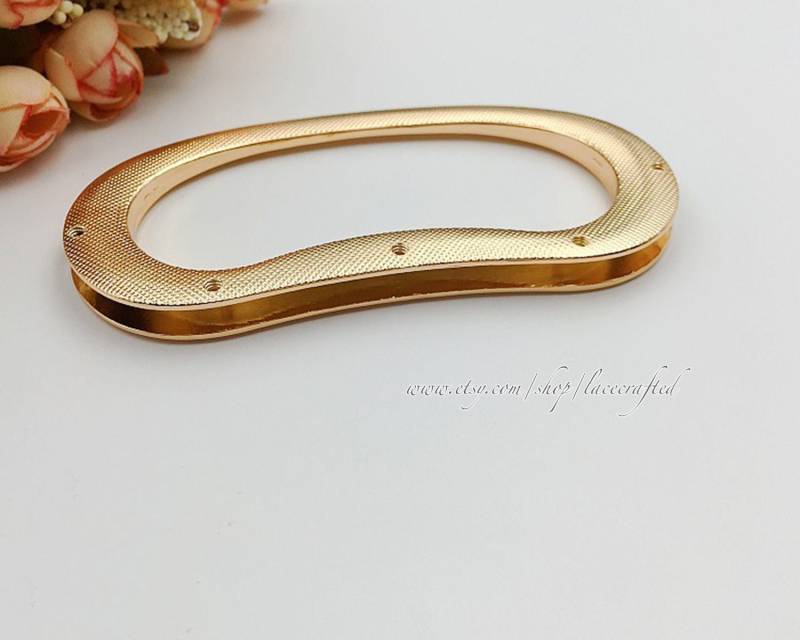 1 Paar Hellgolden Metall Handtasche Griff Oval Taschengriff Öse Für Tasche Tote Machen von lacecrafted
