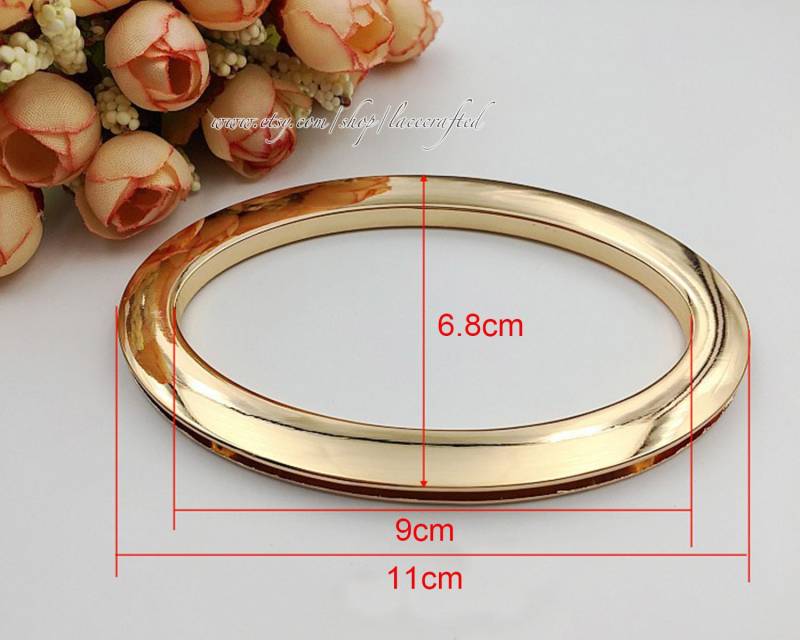 1 Paar Hellgolden Metall Handtasche Griff Oval Taschengriff Öse Für Tasche Tote Machen von lacecrafted