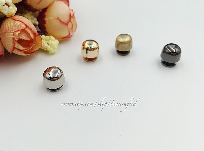 10 Stück 13mm Leicht Golden Silbrig Bronze Gewölbt Rotguss Kupfer Tasche Geldbörse Schraube Füße Bolzen Taschenfüße Nagelköpfe Spike Diy von lacecrafted