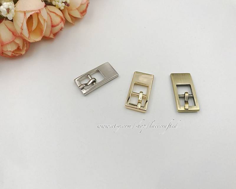 10Pcs 0, 8cm Silvery Light Golden Brushed Messinggurt-Schnalle Nuckle Pin Schnalle Verstellbare Gürtel-Schlacken-Taille Taille Bag Making von lacecrafted
