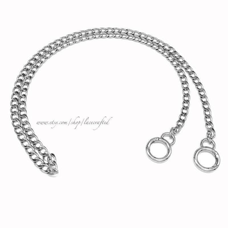 1Pc 120cm Diy Top Silber 10mm Breite Flache Ketten Geldbörse Griffe Handtasche Riemen Schulterriemen Kette Glieder Open-Loop Federring von lacecrafted