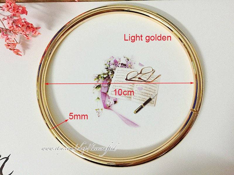 2 Stück 10cm Innendurchmesser Leicht Golden Silbrig Große Geteilte Runde Ring O-Ring-Metall-Sprung Ringe Runden Stecker Metall Tasche Geldbörse von lacecrafted