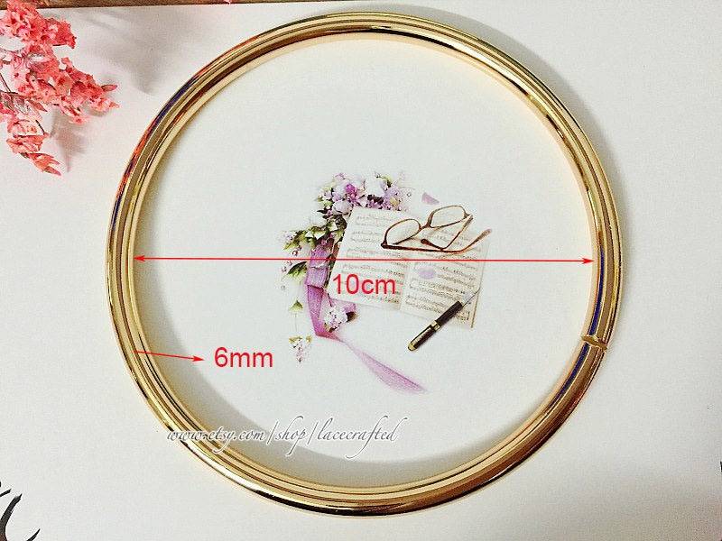 2 Stück 10cm Innendurchmesser Leicht Golden Teilen Große Runde Ring O-Ring-Metallringe Rundsteckverbinder Schleife von lacecrafted