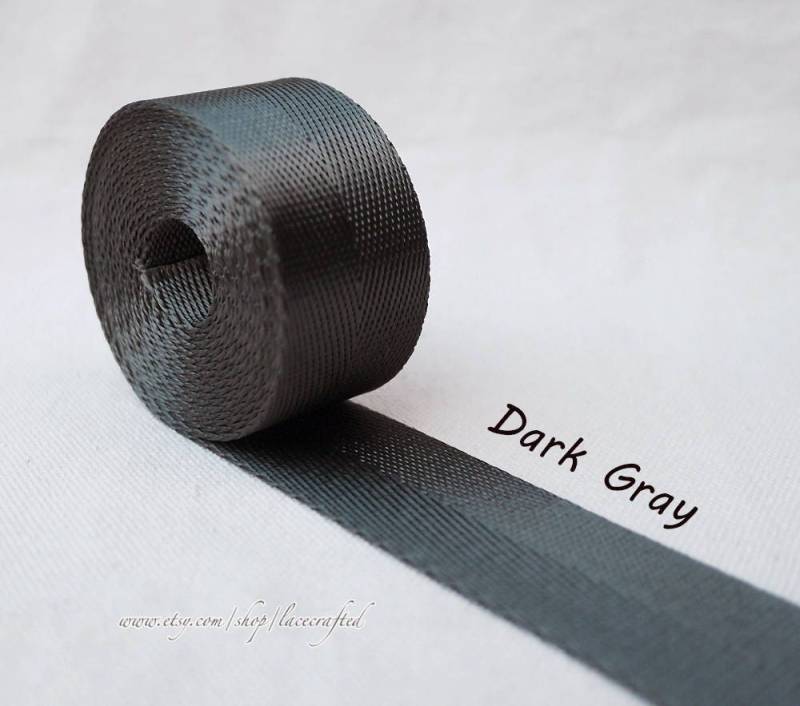 5 Meter 1, 5 Zoll/38mm Breite Dunkle Grau Gurtband Schlüssel Bunt Fob Tasche Gurt Geldbörse Nylon Gürtel Griff von lacecrafted