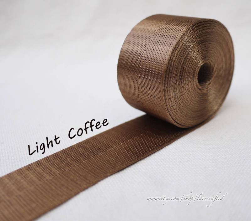 5 Meter 1, 5 Zoll/38mm Breite Licht Kaffee Nylon Gurtband Bunt Schlüsselanhänger Tasche Gurt Geldbörse Gürtel Griff von lacecrafted